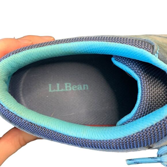 L.L. Beansport Suede Sneakers Grey Turquoise Outdoor Shoes Size 7.5 - Picture 6 of 8